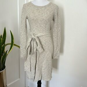 Ann Taylor Beige Long Sleeve Knit Dress